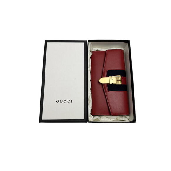Gucci Sylvie Continental Wallet Leather Red - Picture 3 of 5